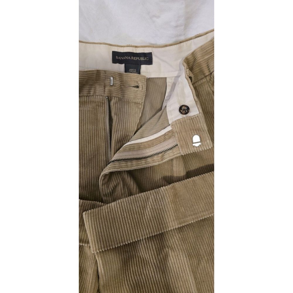 VINTAGE Banana Republic Pants Mens 38x 32Tan Corduroy Pleated Safari Portugal - Picture 4 of 4